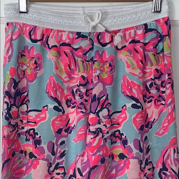 Lily Pulitzer Girls Bright Pink Pajama Loungewear Pants EUC 8/10 Large - Picture 2 of 13